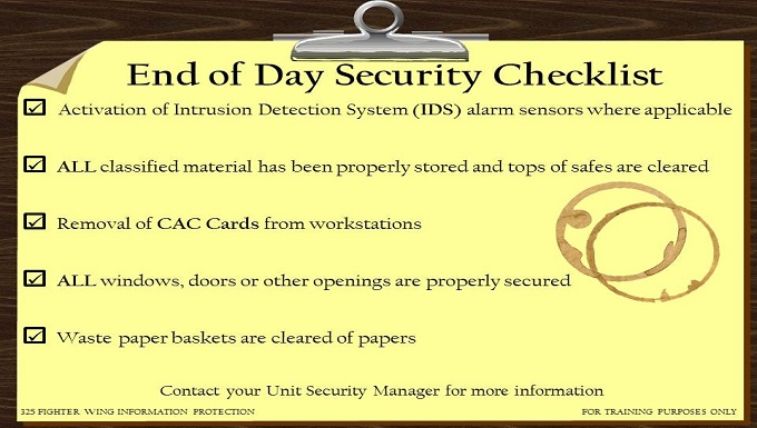 CCRI Security Checklist